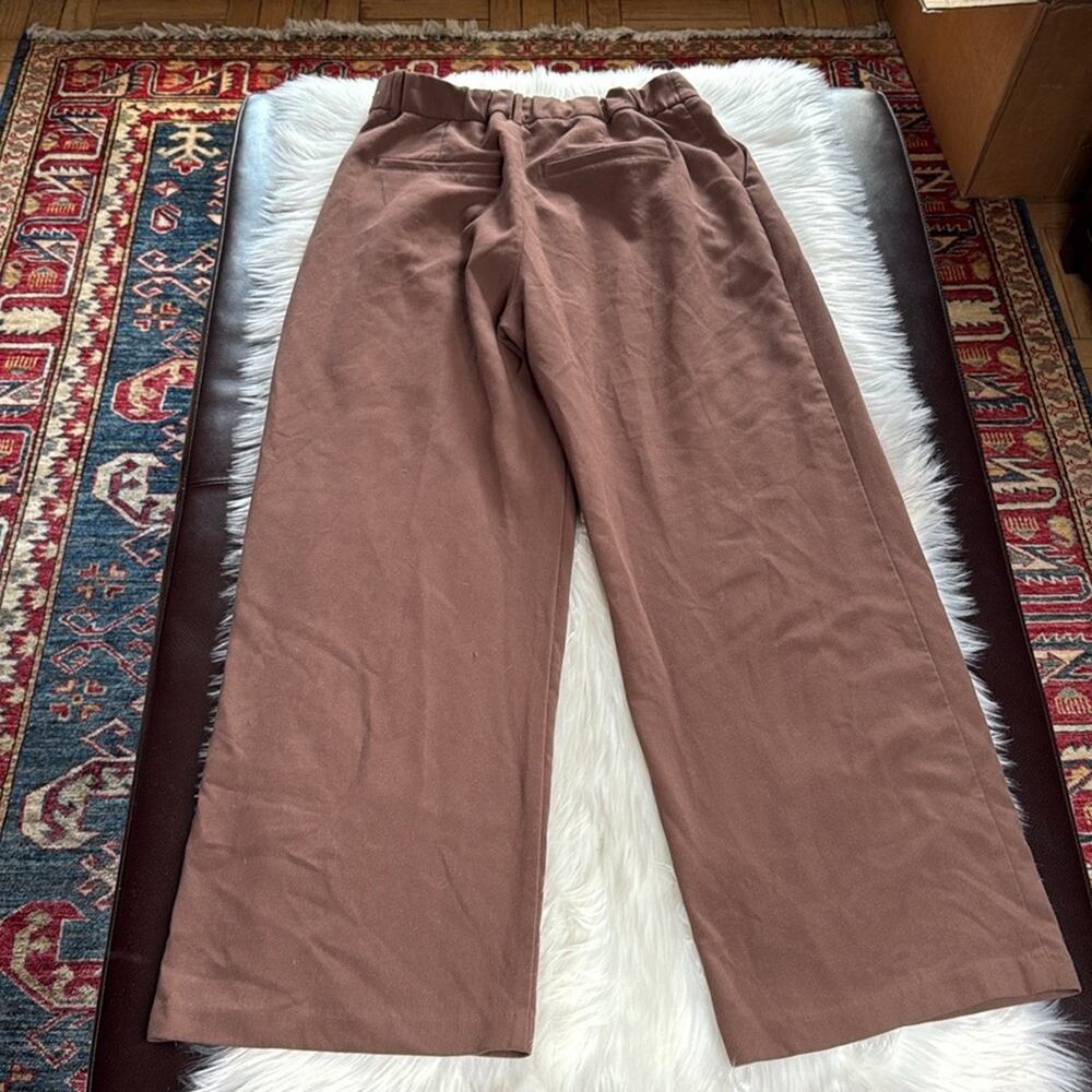Abercrombie Brown Front Pleat Ultra Wide Leg Trousers - Picture 6 of 7